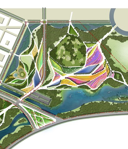 waa sculpture park masterplan 未觉建筑 华夏河图雕塑公园 总体规划